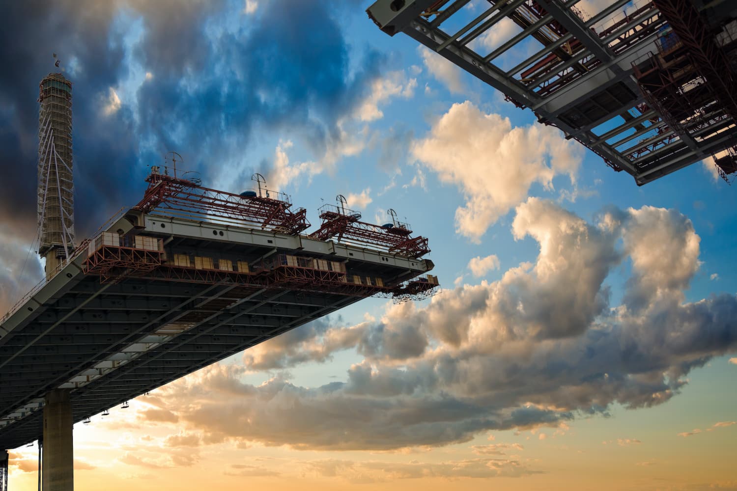 A bridge spanning between two points
